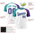 Custom White Aqua-Purple Crew Neck Two Tone Sleeve Design  Performance T-Shirt