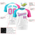 Custom White Sky Blue-Pink Crew Neck Two Tone Sleeve Design  Performance T-Shirt