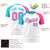 Custom White Sky Blue-Pink Crew Neck Two Tone Sleeve Design  Performance T-Shirt