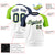 Custom White Navy-Neon Green Crew Neck Two Tone Sleeve Design  Performance T-Shirt