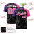 Custom Black Purple-Pink Crew Neck Two Tone Sleeve Design  Performance T-Shirt