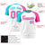 Custom White Sky Blue-Pink Crew Neck Two Tone Sleeve Design  Performance T-Shirt