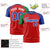 Custom Red Kelly Green-Royal Blue Crew Neck Two Tone Sleeve Design  Performance T-Shirt