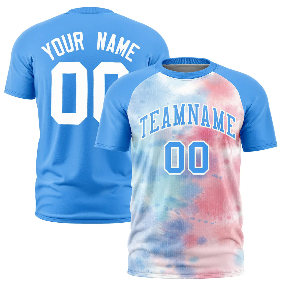 Custom Powder Blue Splash-ink Style  Design  Performance T-Shirt