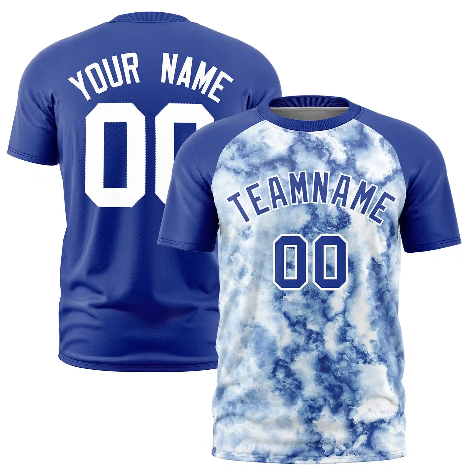 Custom Royal Blue Splash-ink Style  Design  Performance T-Shirt