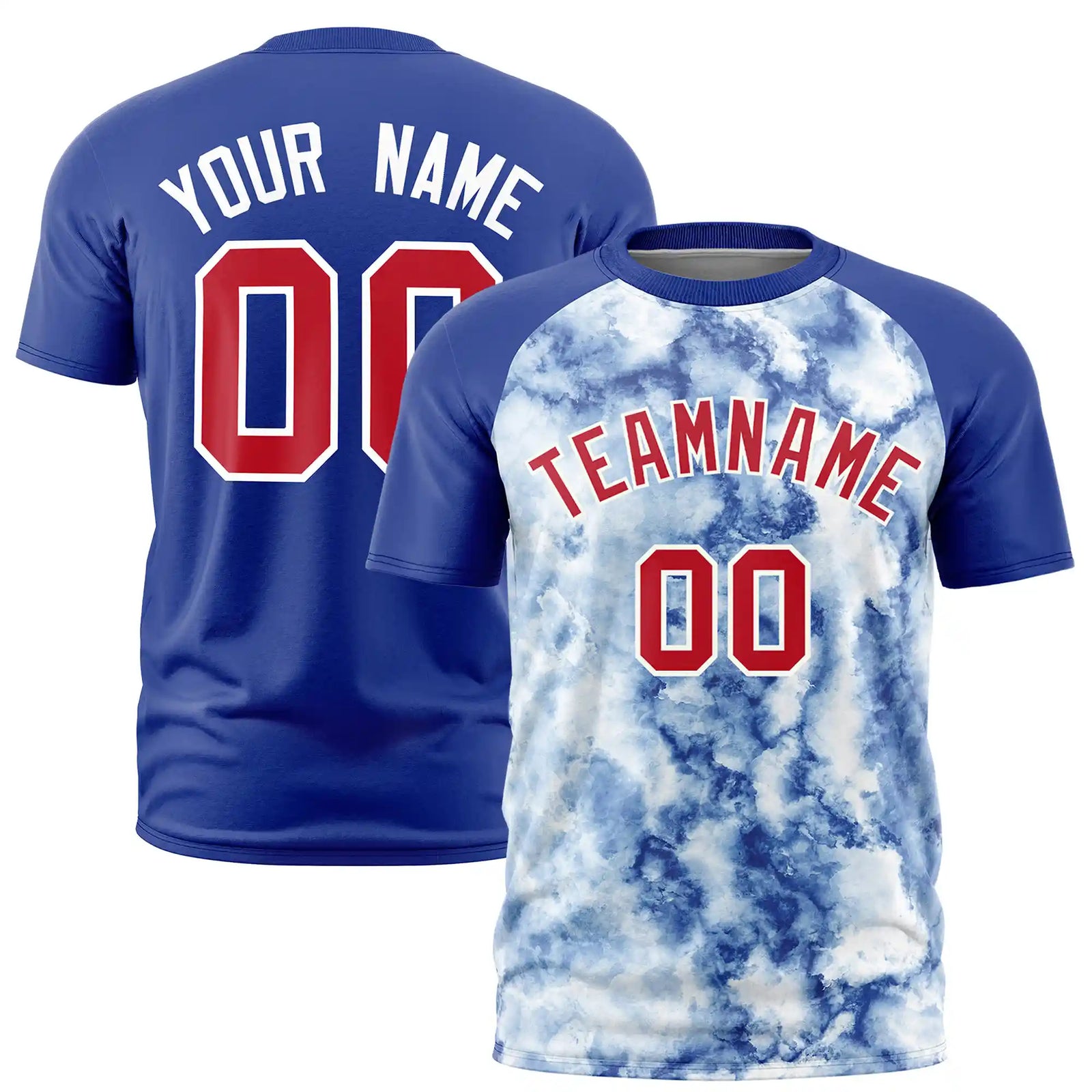 Custom Royal Blue Splash-ink Style  Design  Performance T-Shirt