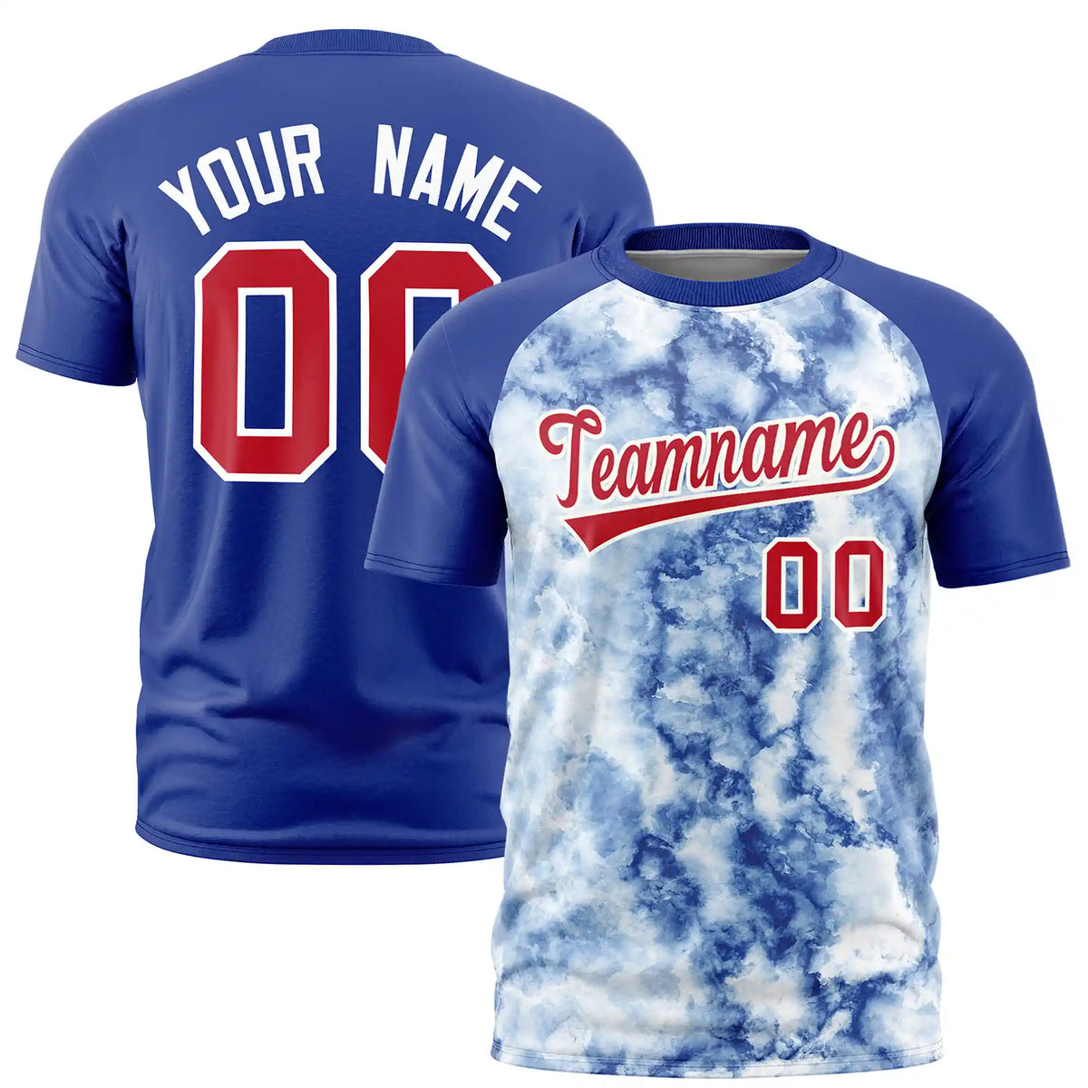 Custom Royal Blue Splash-ink Style  Design  Performance T-Shirt