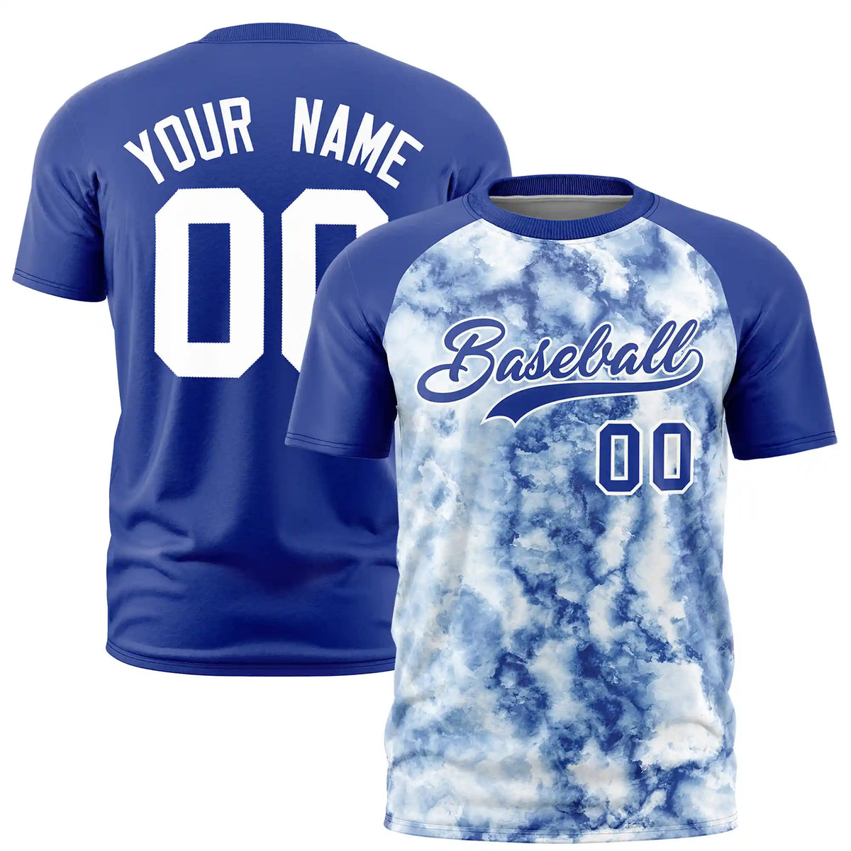 Custom Royal Blue Splash-ink Style  Design  Performance T-Shirt