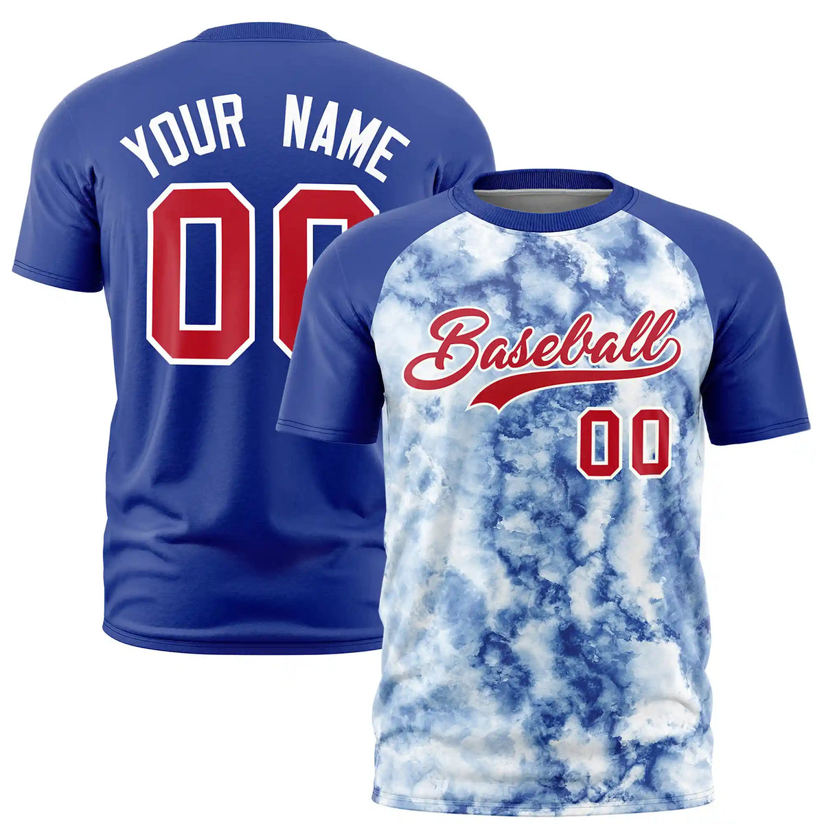 Custom Royal Blue Splash-ink Style  Design  Performance T-Shirt