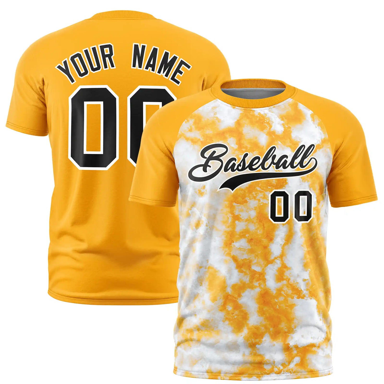 Custom Yellow Splash-ink Style  Design  Performance T-Shirt