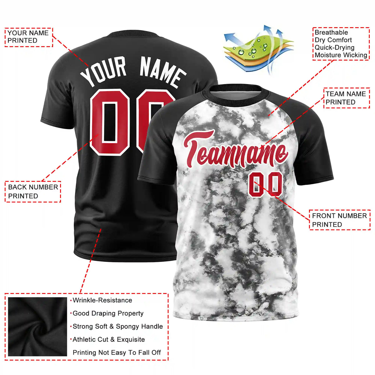 Custom Black Splash-ink Style  Design  Performance T-Shirt