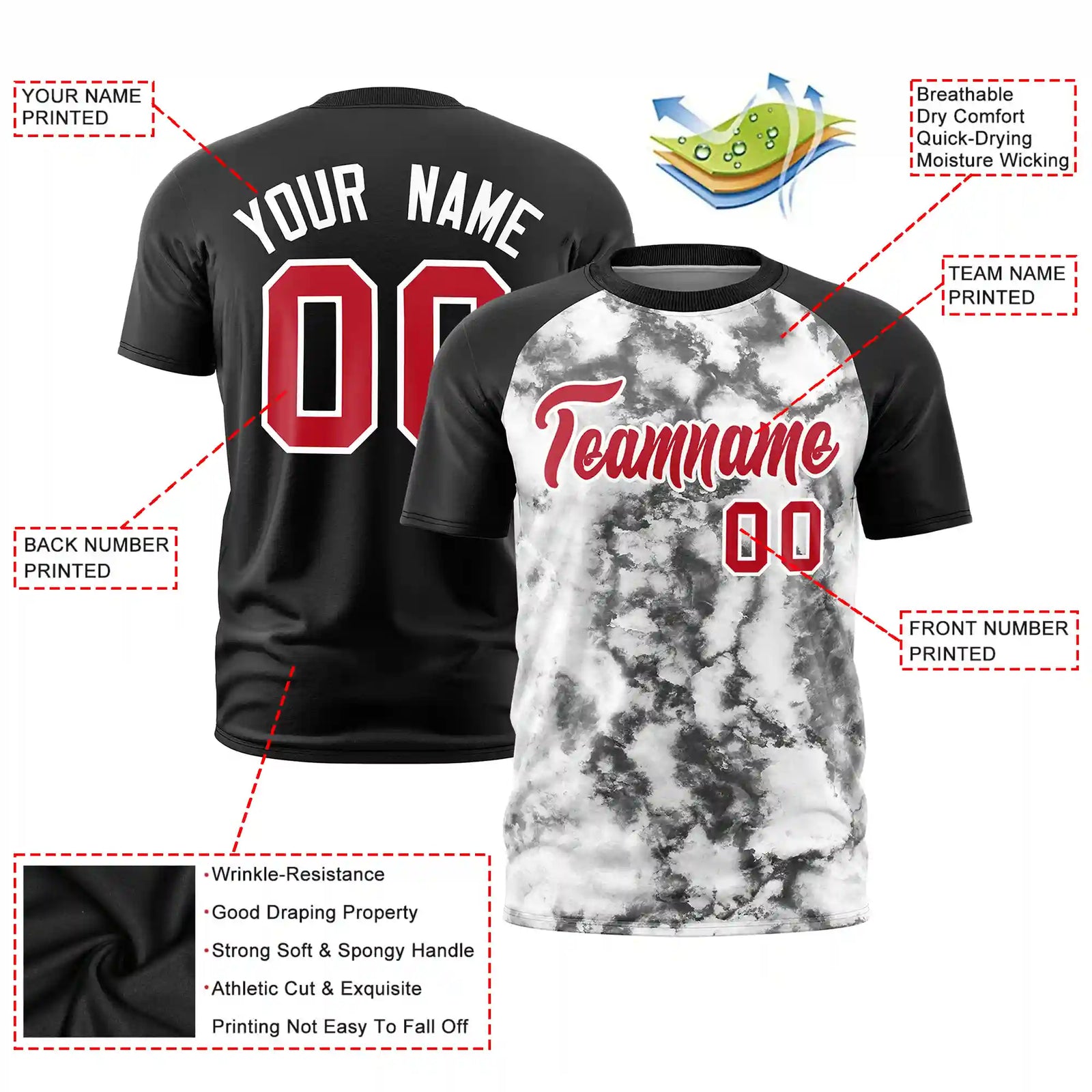 Custom Black Splash-ink Style  Design  Performance T-Shirt