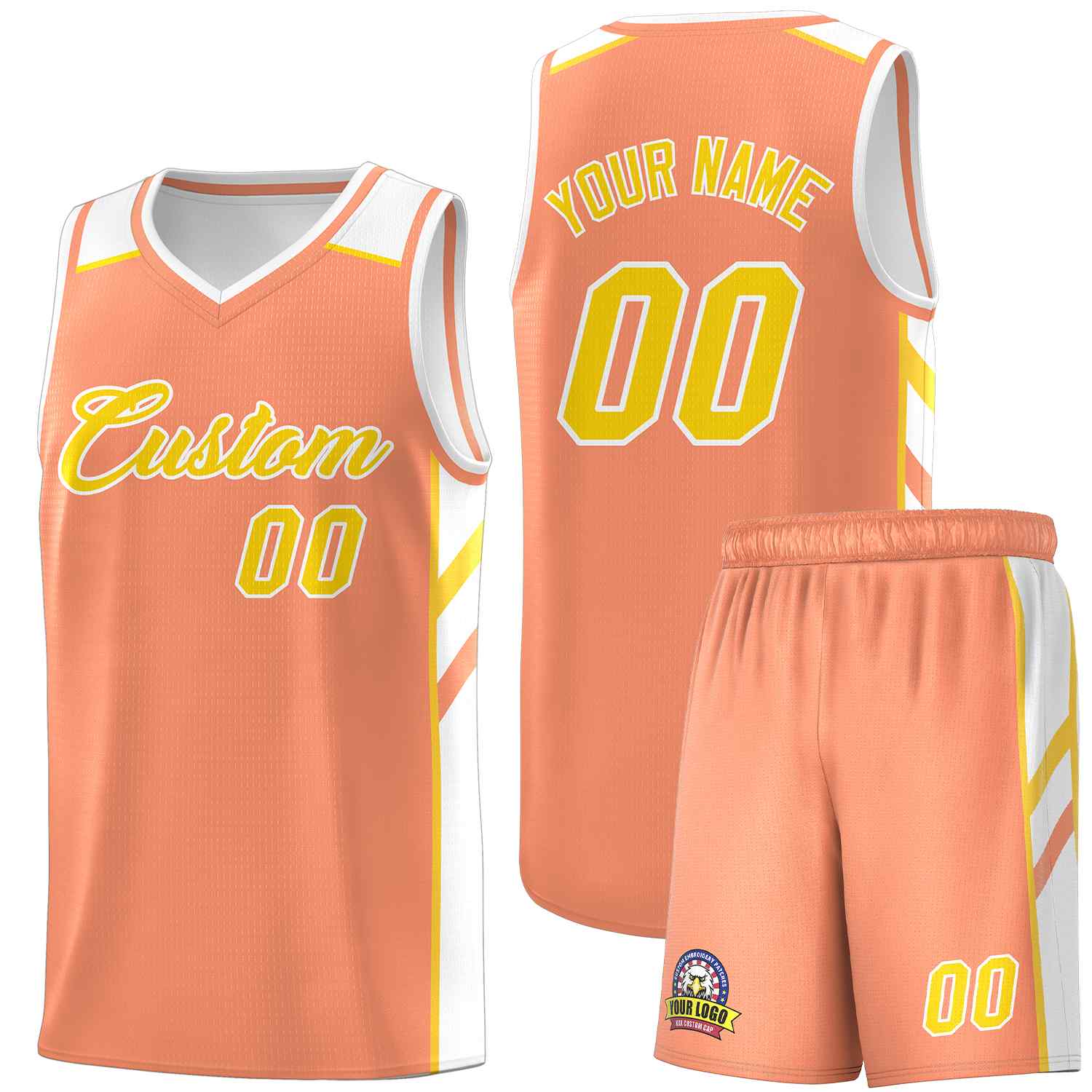 Custom Orange Yellow-White Classic Sets Sports Uniform Basketball Jersey