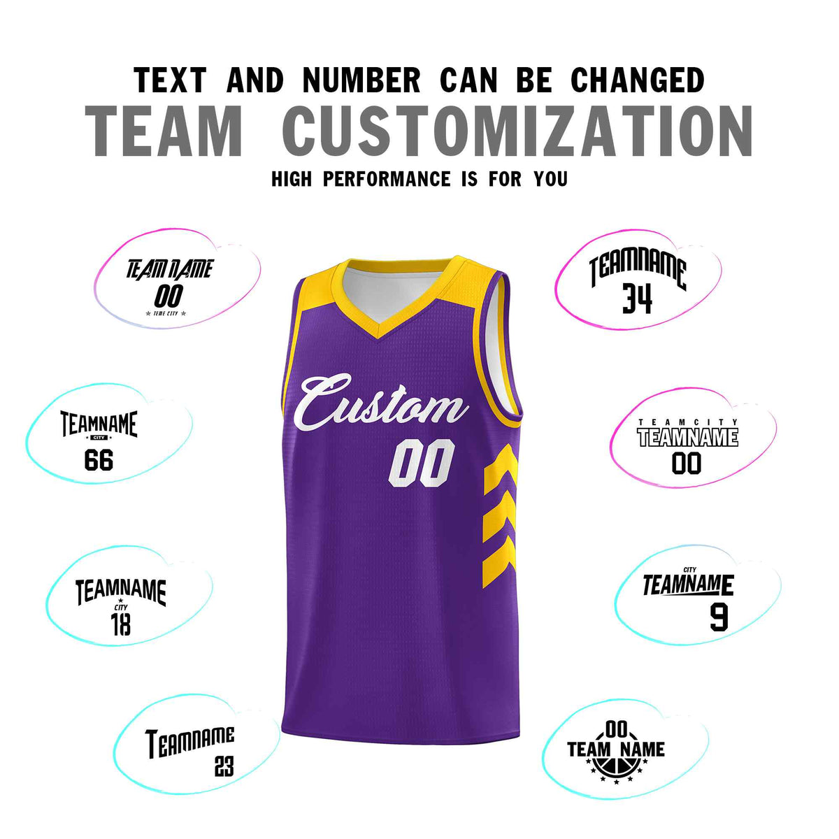 Custom Purple White Classic Sets Sports Uniform Basketball Jersey