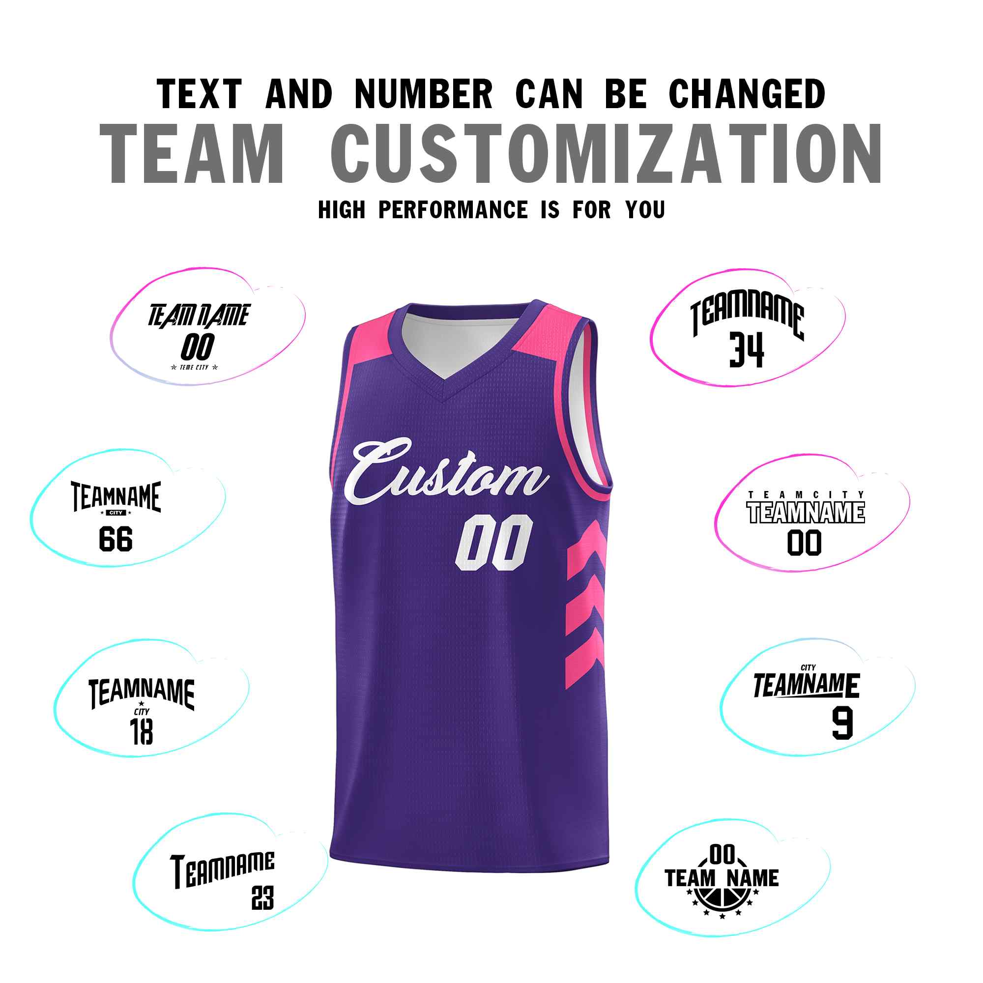 Custom Purple White Classic Sets Sports Uniform Basketball Jersey