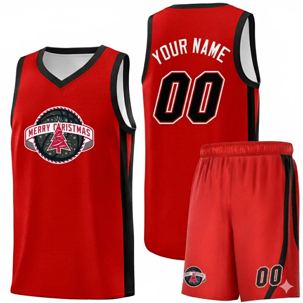 Custom Christmas Houston Red Black Classic Sets Sports Uniform Basketball Jersey