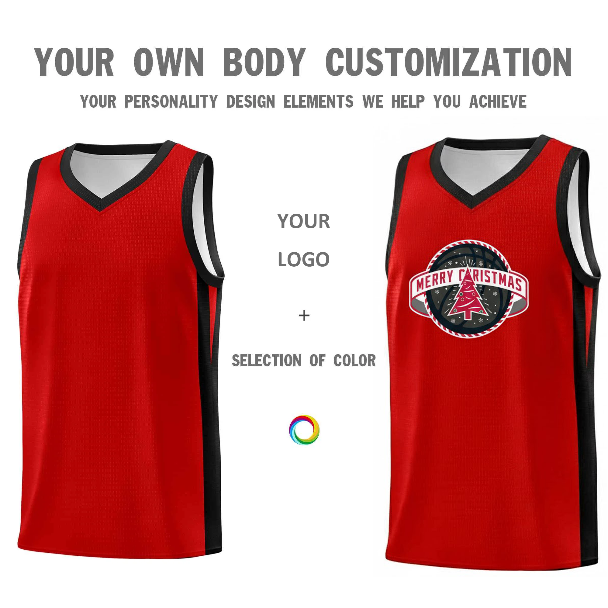 Custom Christmas Houston Red Black Classic Sets Sports Uniform Basketball Jersey
