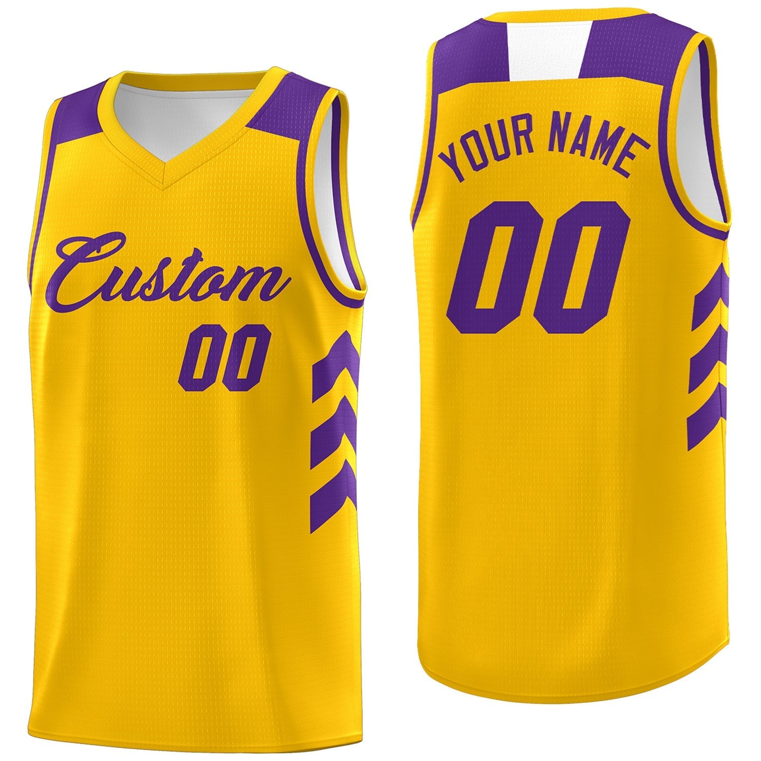 Custom Yellow Purple Classic Tops Fashion Sportwear Basketball Jersey