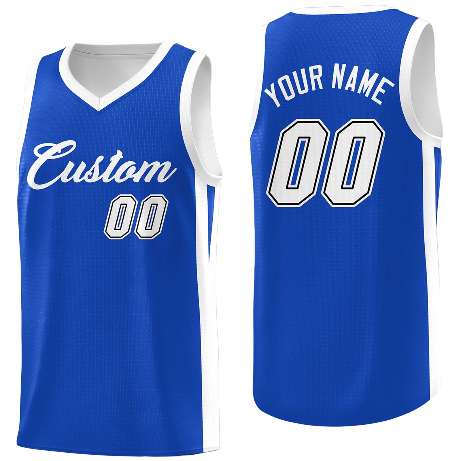 Custom Blue White Classic Tops Basketball Jersey