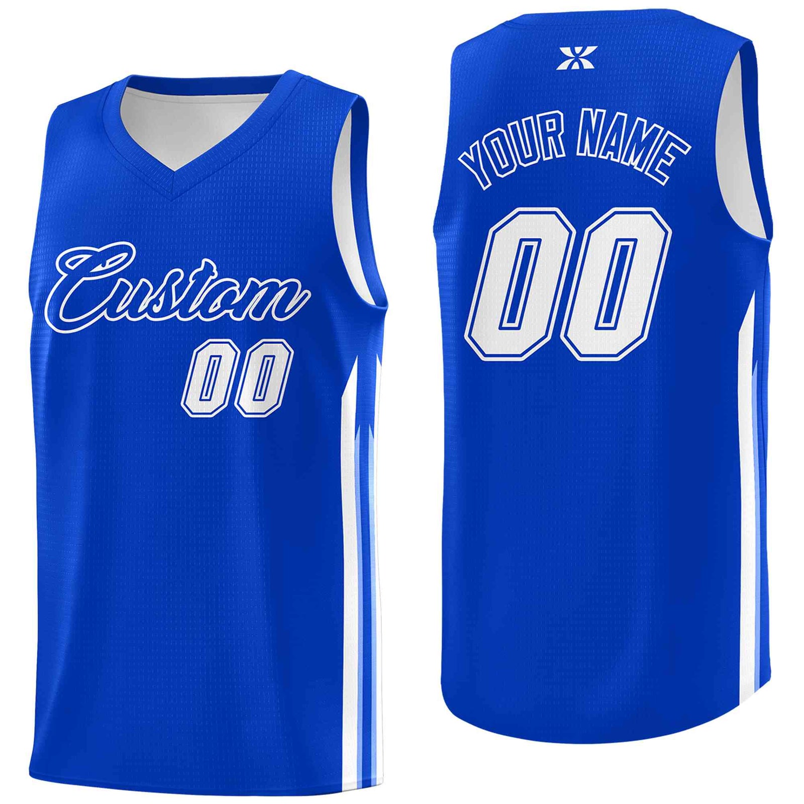 Custom Royal White-Classic Tops Mesh Sport Basketball Jersey
