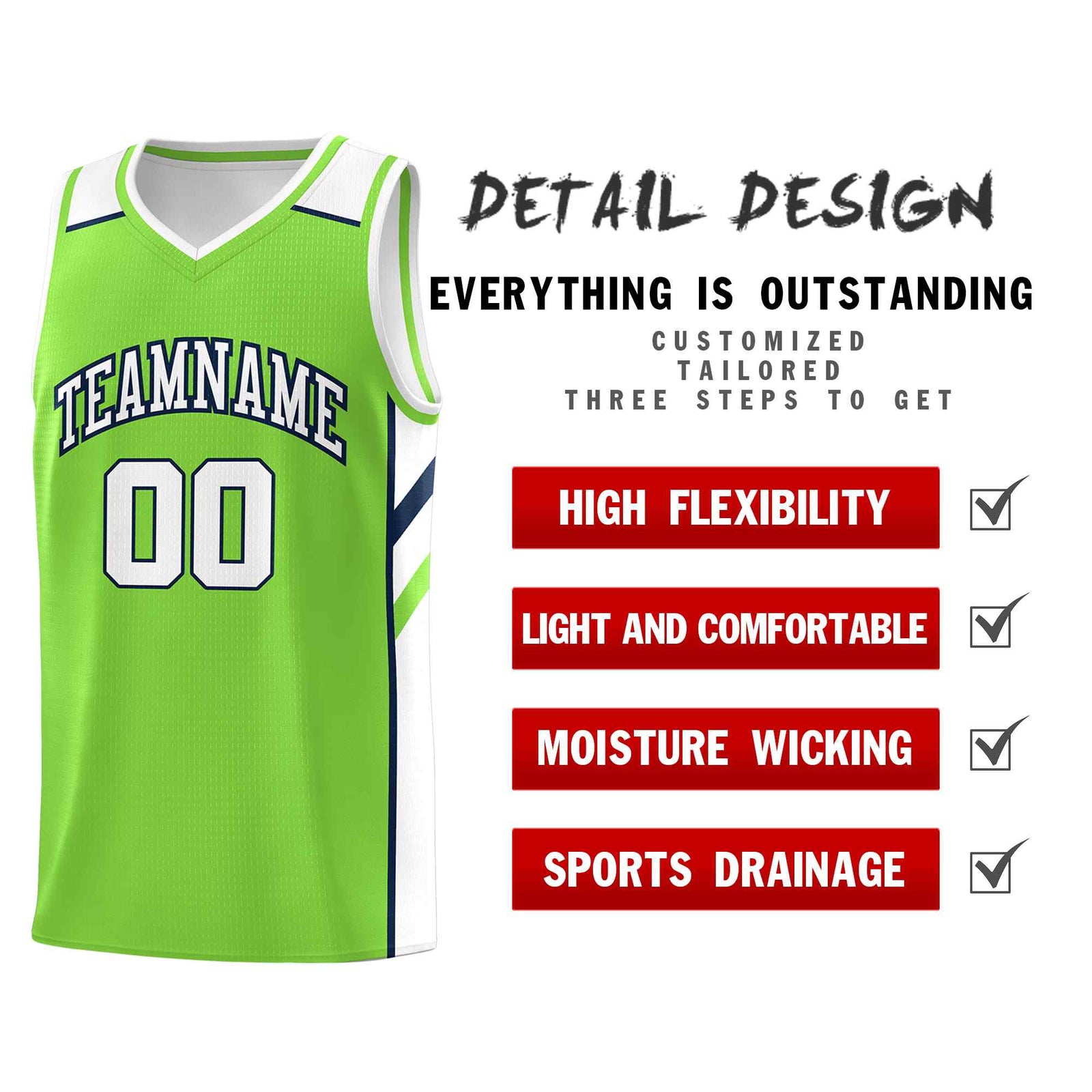 Custom Neon Green White-Navy Classic Sets Sports Uniform Basketball Jersey