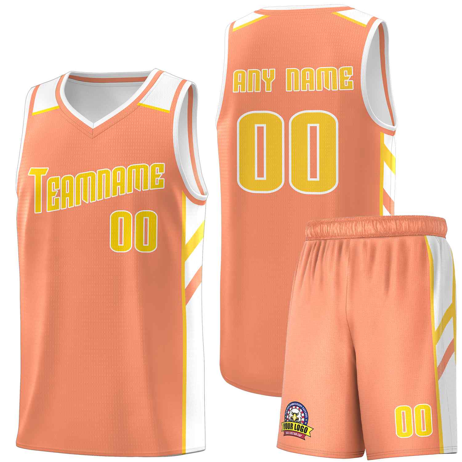 Custom Orange Yellow-White Classic Sets Sports Uniform Basketball Jersey