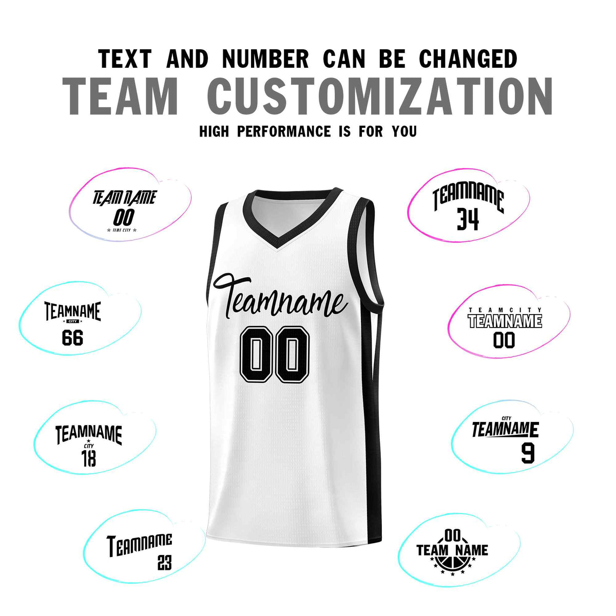 Custom White Black Classic Sets Sports Uniform Basketball Jersey