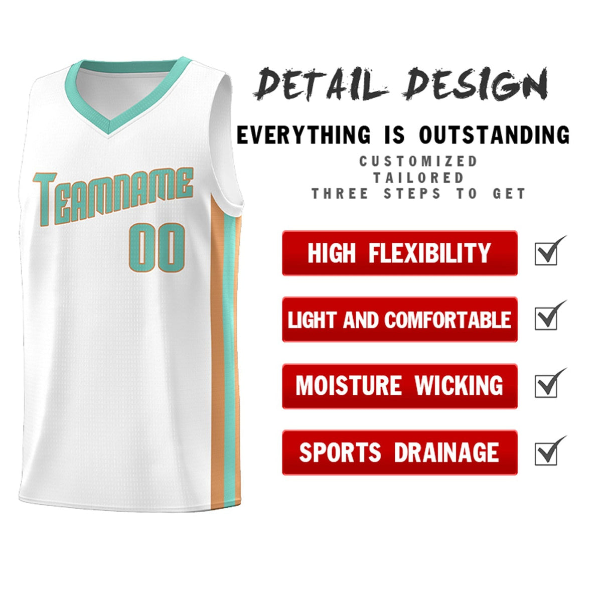 Custom White Light Green-Khaki Classic Tops Breathable Basketball Jersey