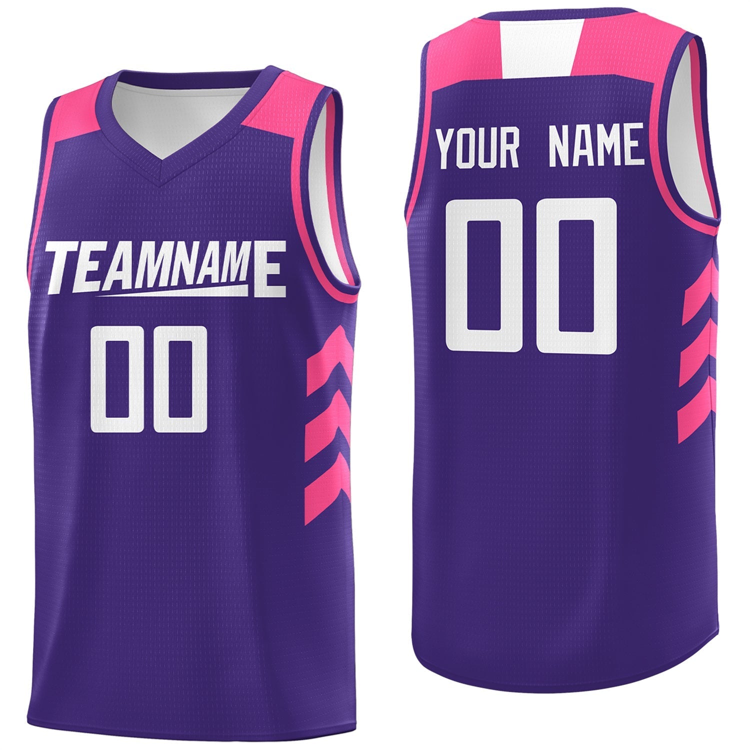 Custom Purple White-Pink Classic Tops Breathable Basketball Jersey