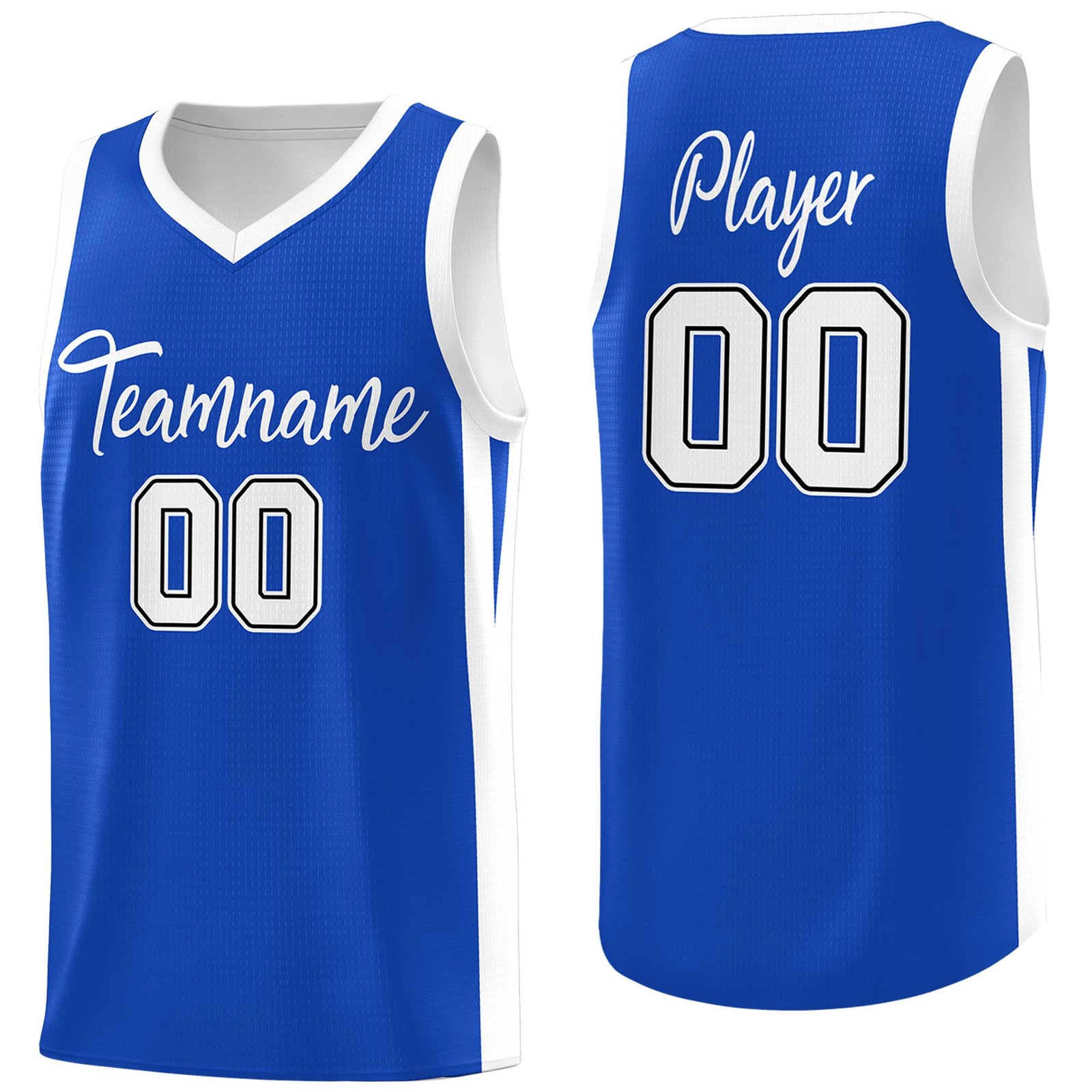 Custom Blue White Classic Tops Mesh Sport Basketball Jersey