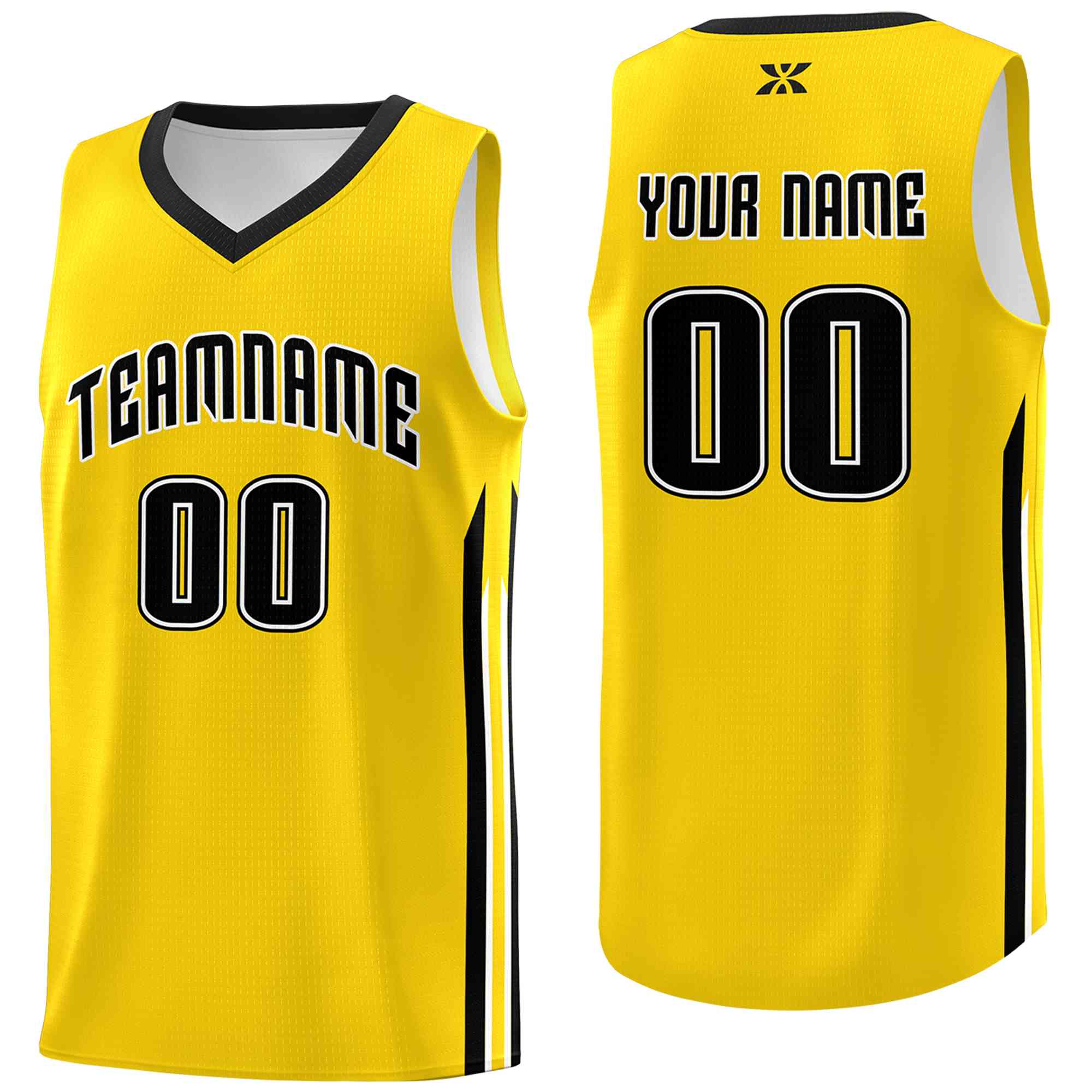 Custom Yellow Black-Classic Tops Mesh Sport Basketball Jersey