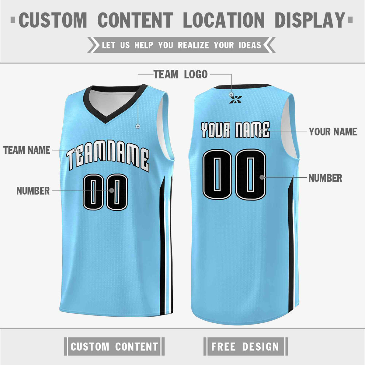 Custom Light Blue White-Classic Tops Mesh Sport Basketball Jersey