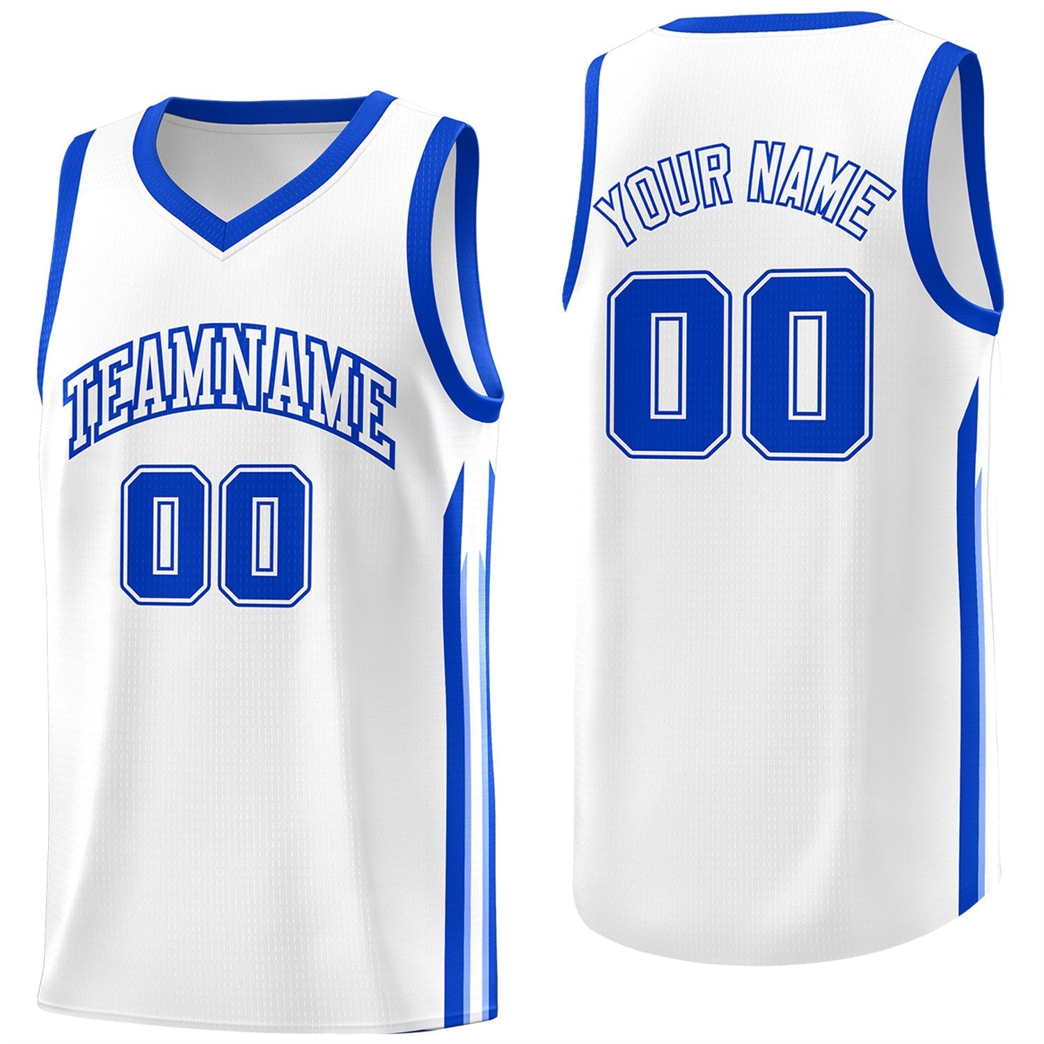 Custom White Royal Classic Tops Fashion Sportwear Basketball Jersey