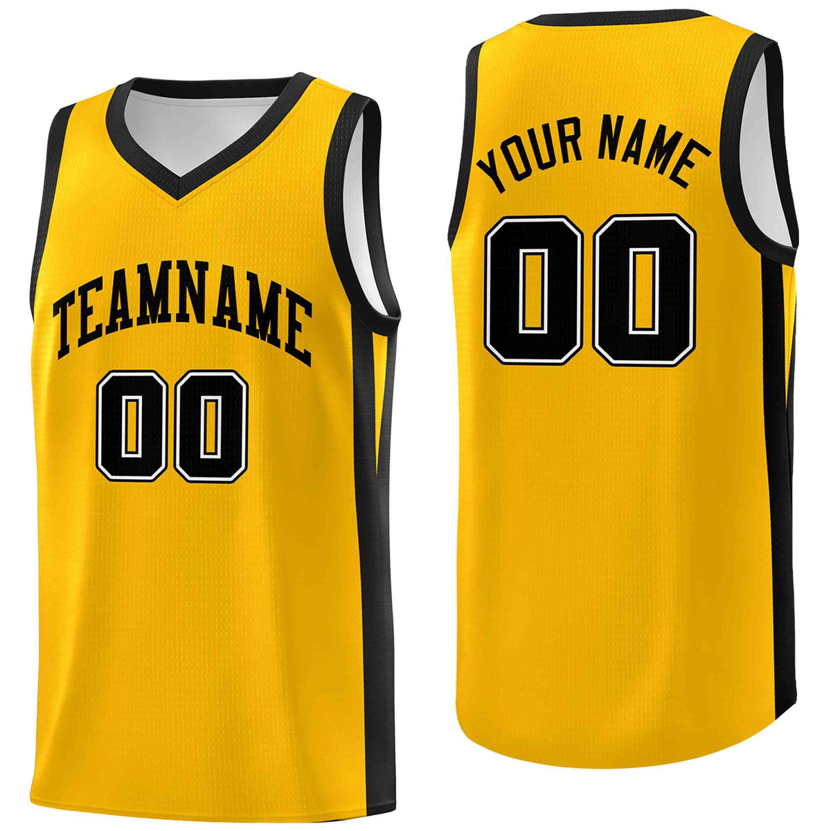 Custom Yellow White Classic Tops Mesh Sport Basketball Jersey