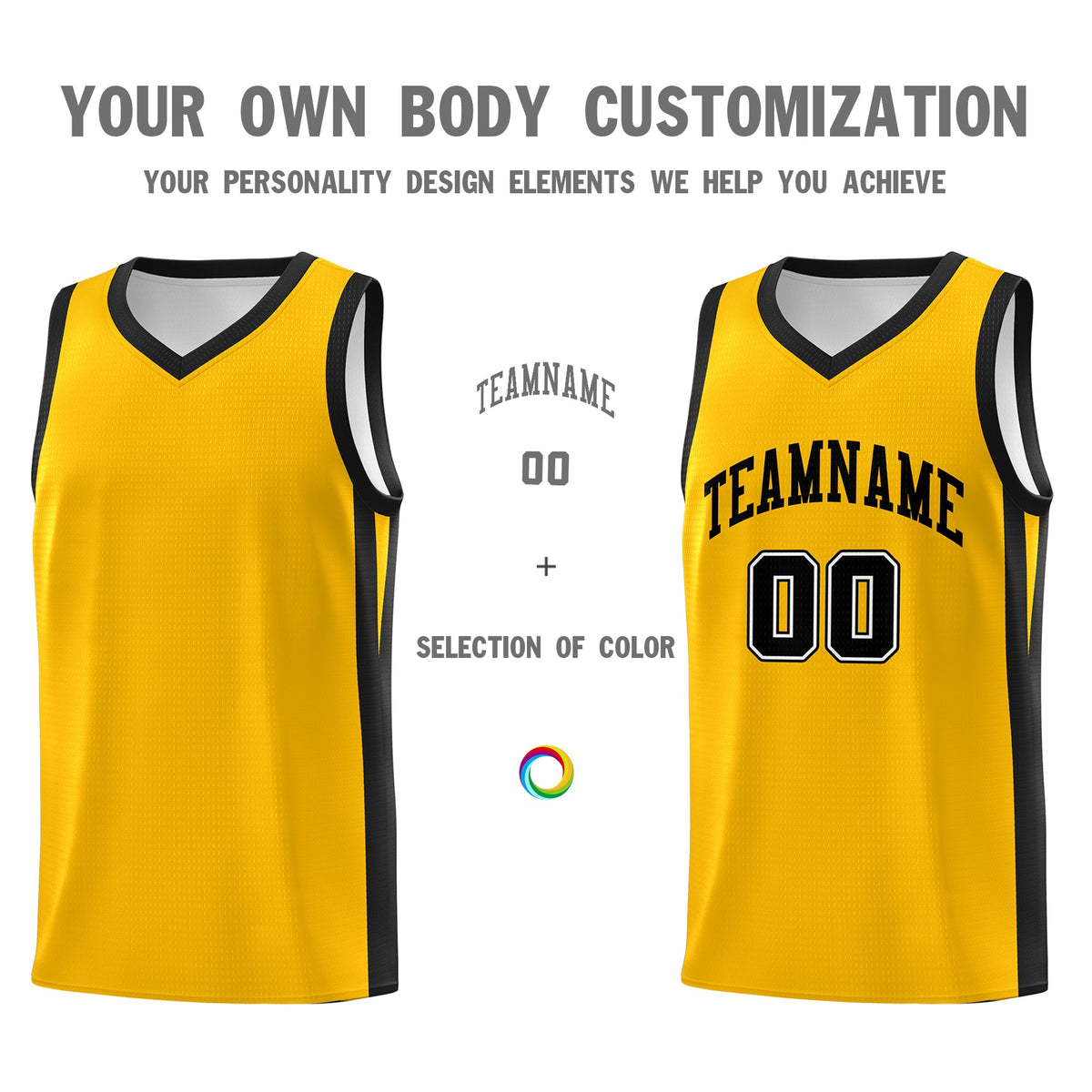 Custom Yellow White Classic Tops Mesh Sport Basketball Jersey