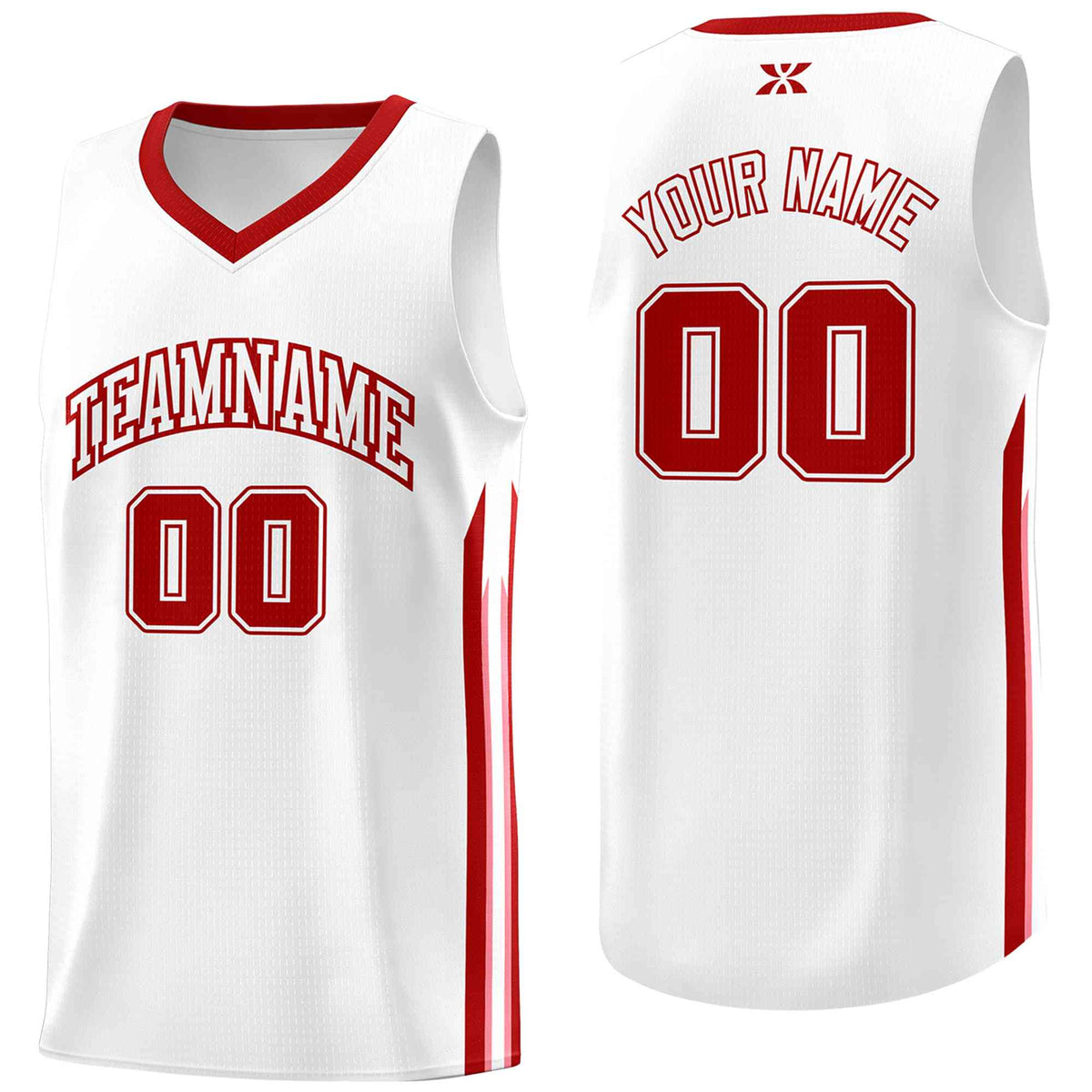Custom White Red-Classic Tops Mesh Sport Bull Basketball Jersey