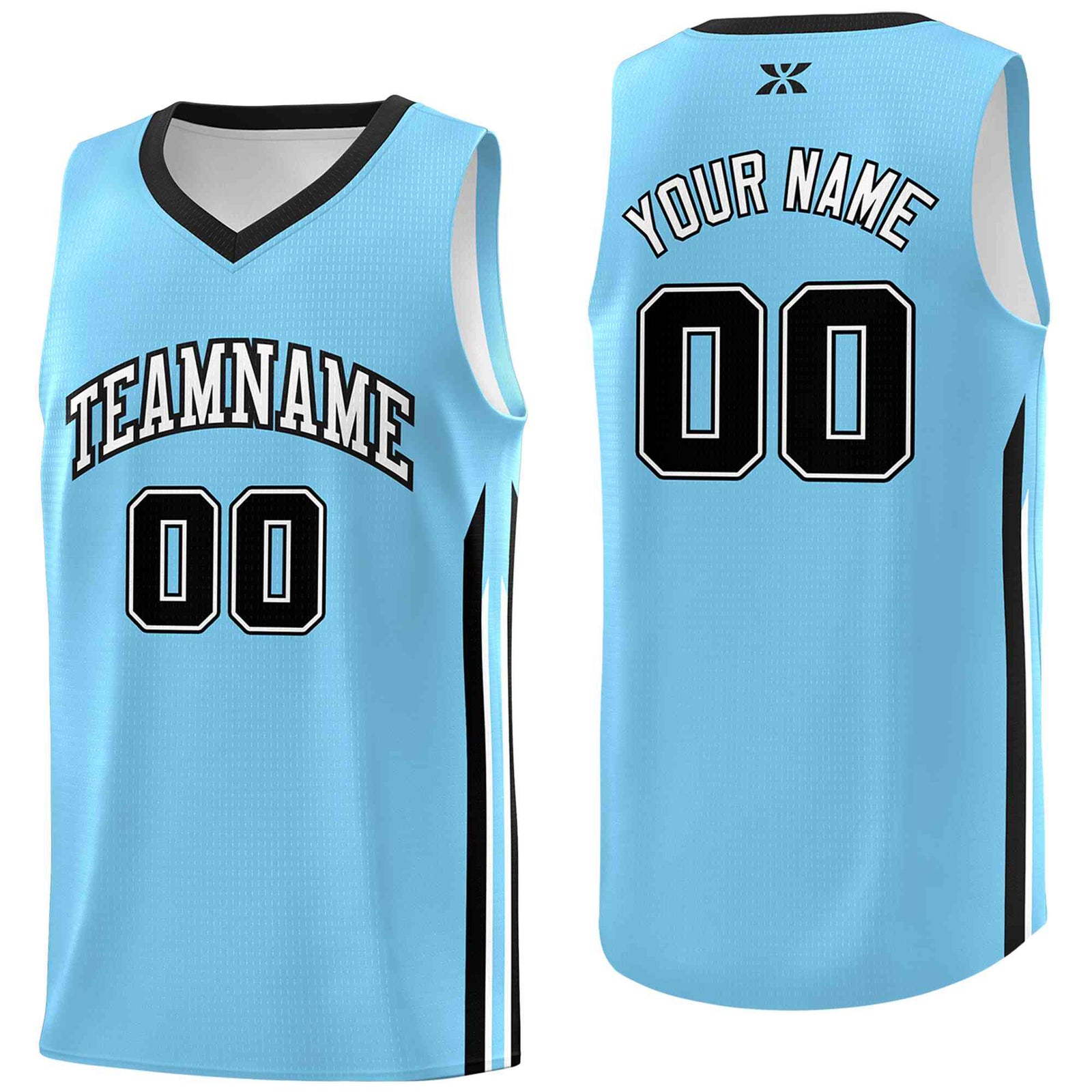 Custom Light Blue White-Classic Tops Mesh Sport Bull Basketball Jersey