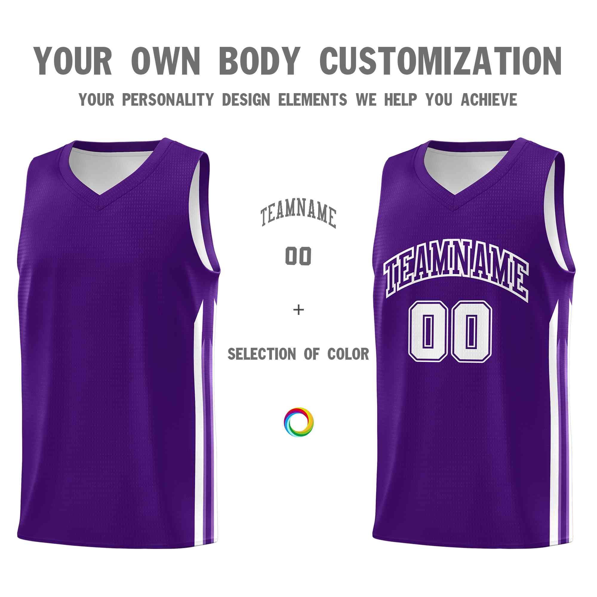 Custom Purple White-Classic Tops Mesh Sport Bull Basketball Jersey