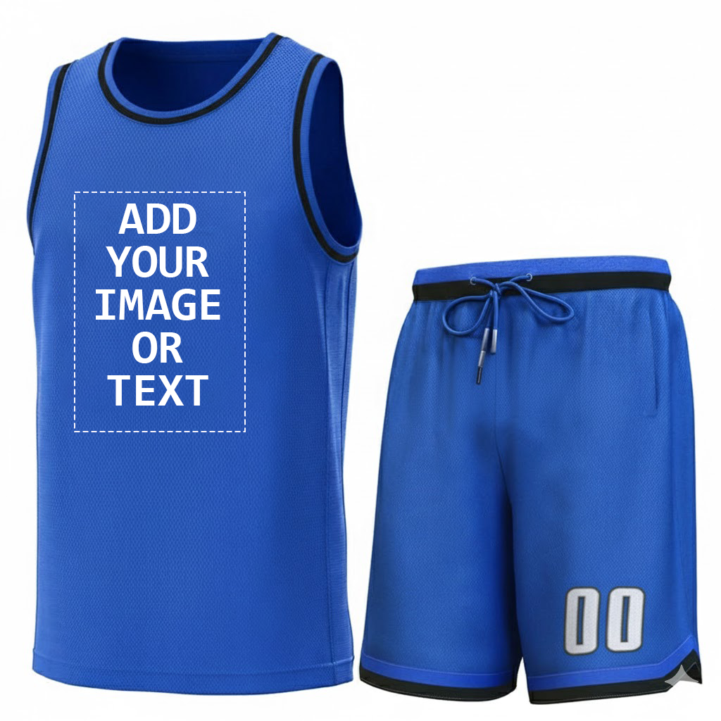 Custom Logo/Text Light Blue Black Classic Sets Basketball Jersey