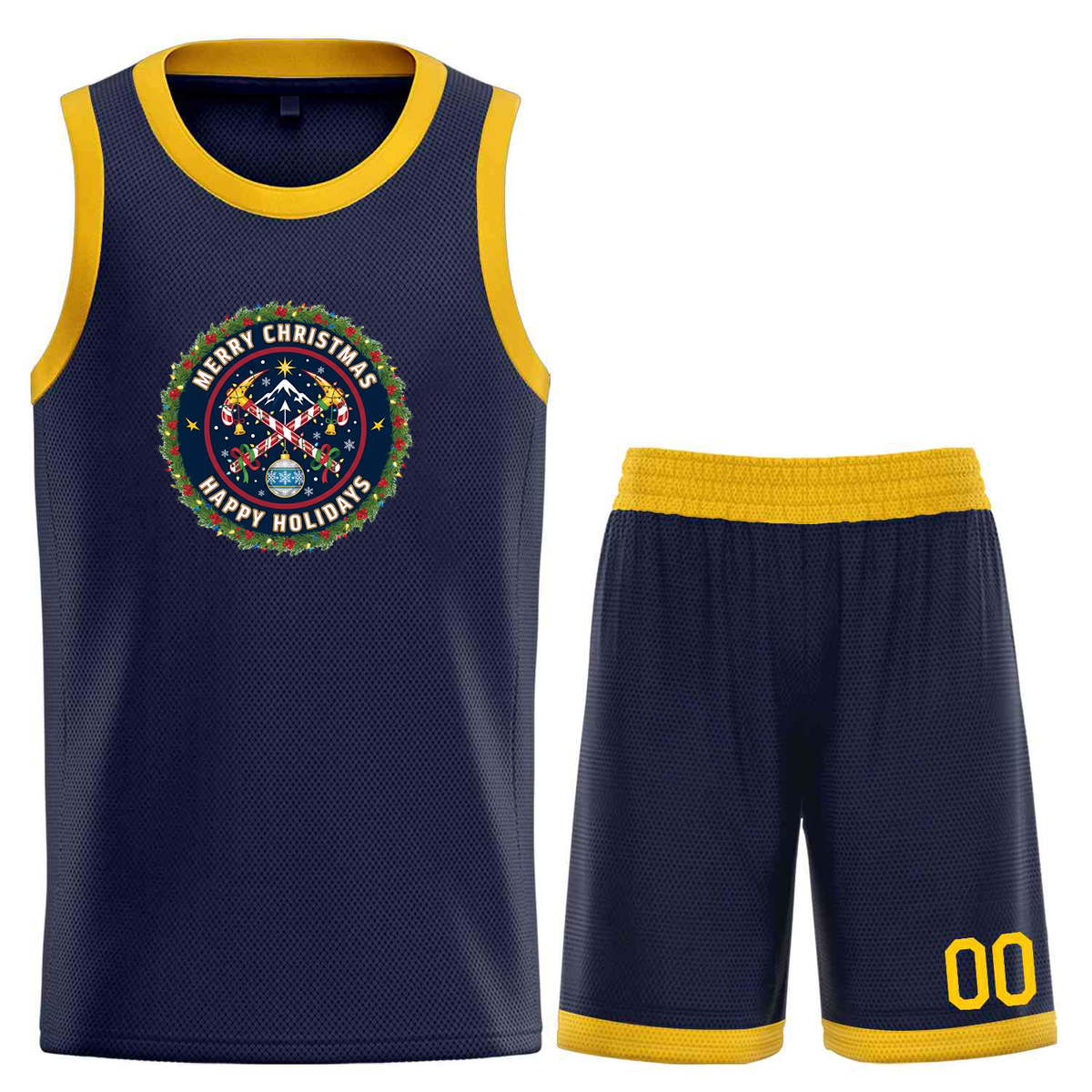 Custom Christmas Denver Navy Yellow Classic Sets Sports Uniform Basketball Jersey