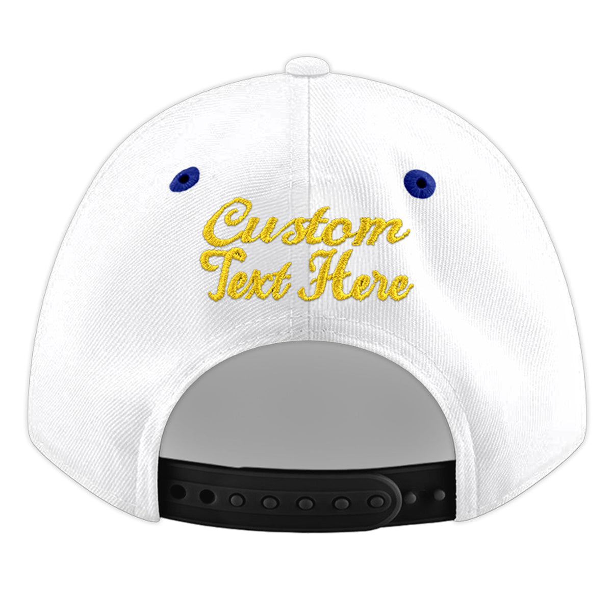 Custom White Royal Blue 3D Puff Embroidery Flat Embroidery Casual Sport Baseball Cap