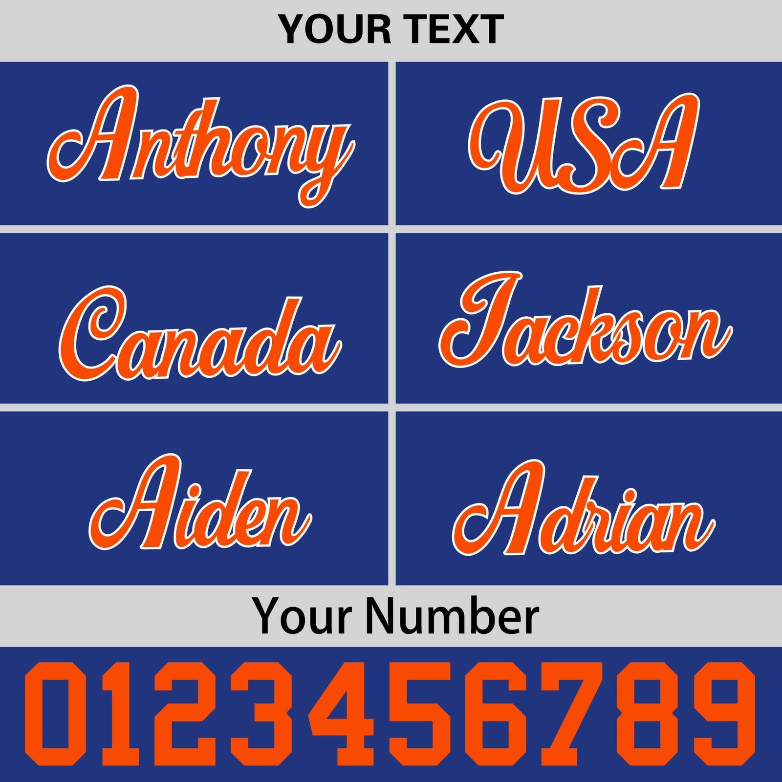 Custom Royal Blue Orange 3D Puff Embroidery Flat Embroidery Casual Sport Baseball Cap