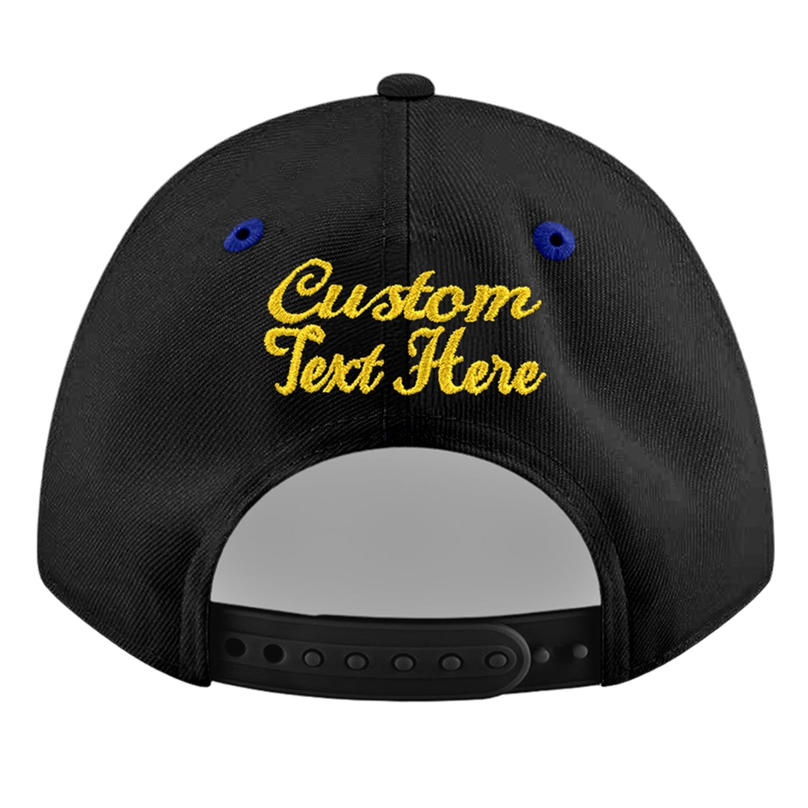 Custom Black Royal Blue 3D Puff Embroidery Flat Embroidery Casual Sport Baseball Cap