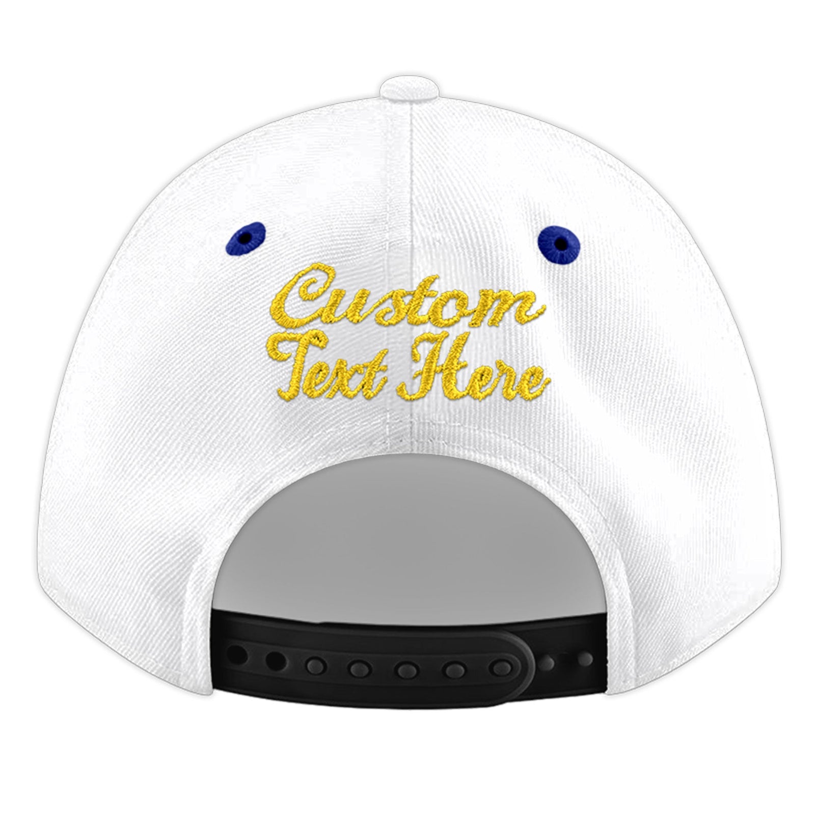 Custom White Royal Blue 3D Puff Embroidery Flat Embroidery Casual Sport Baseball Cap