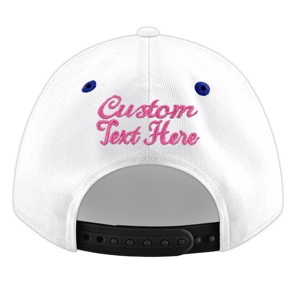 Custom White Royal Blue 3D Puff Embroidery Flat Embroidery Casual Sport Baseball Cap