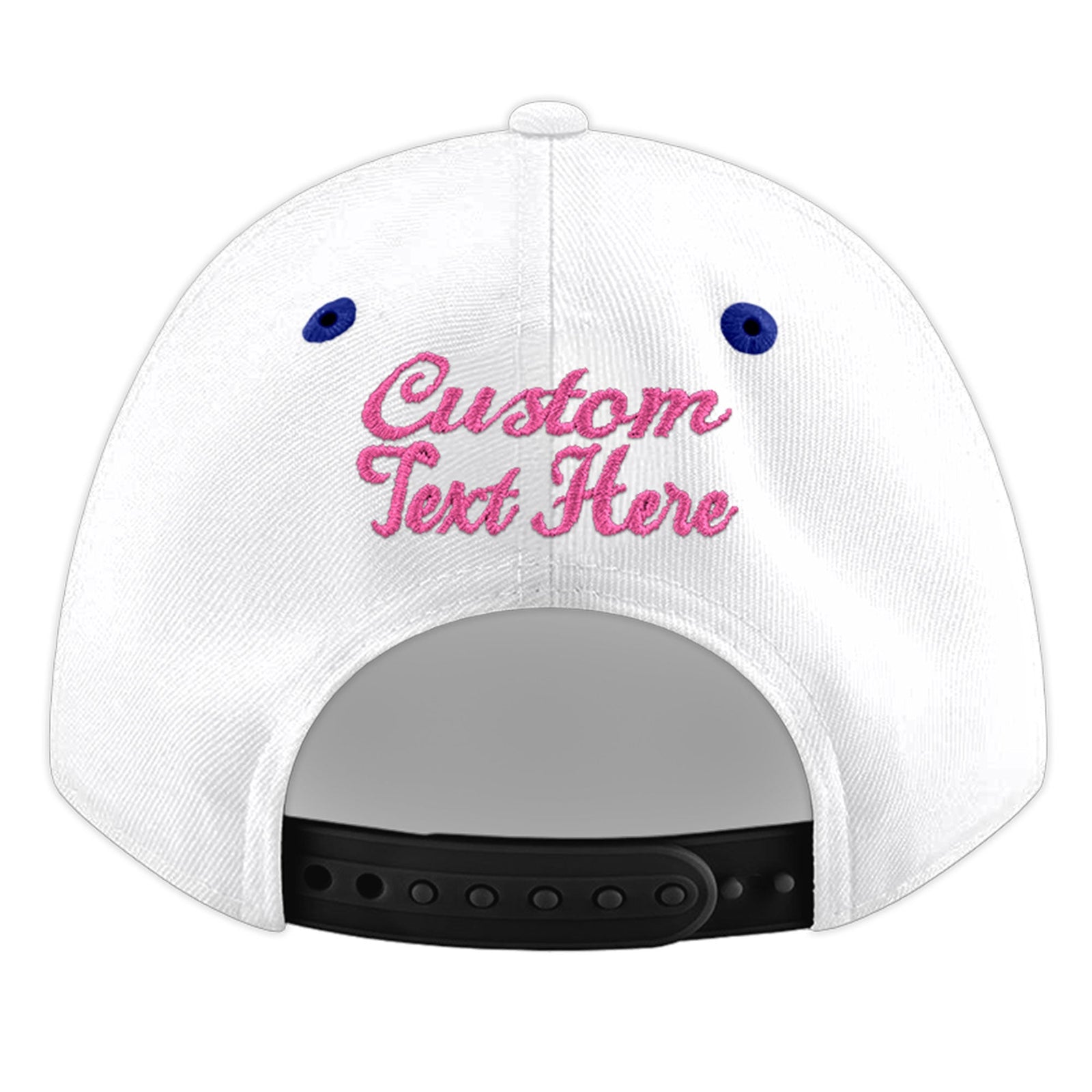 Custom White Royal Blue 3D Puff Embroidery Flat Embroidery Casual Sport Baseball Cap