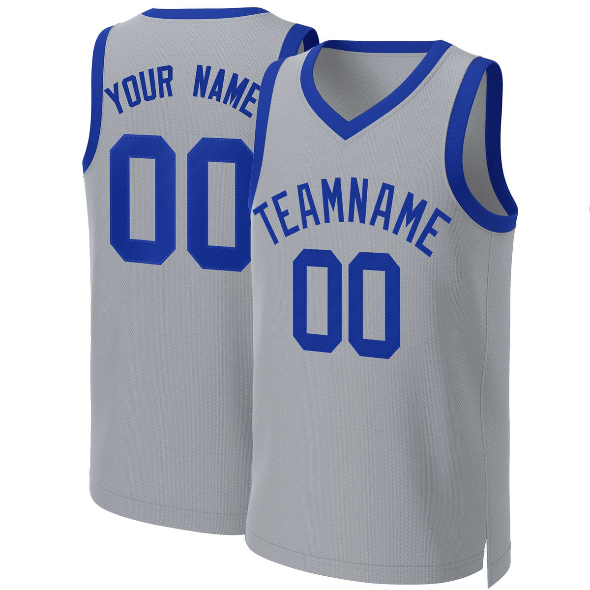 Custom Gray Royal Classic Tops Basketball Jersey