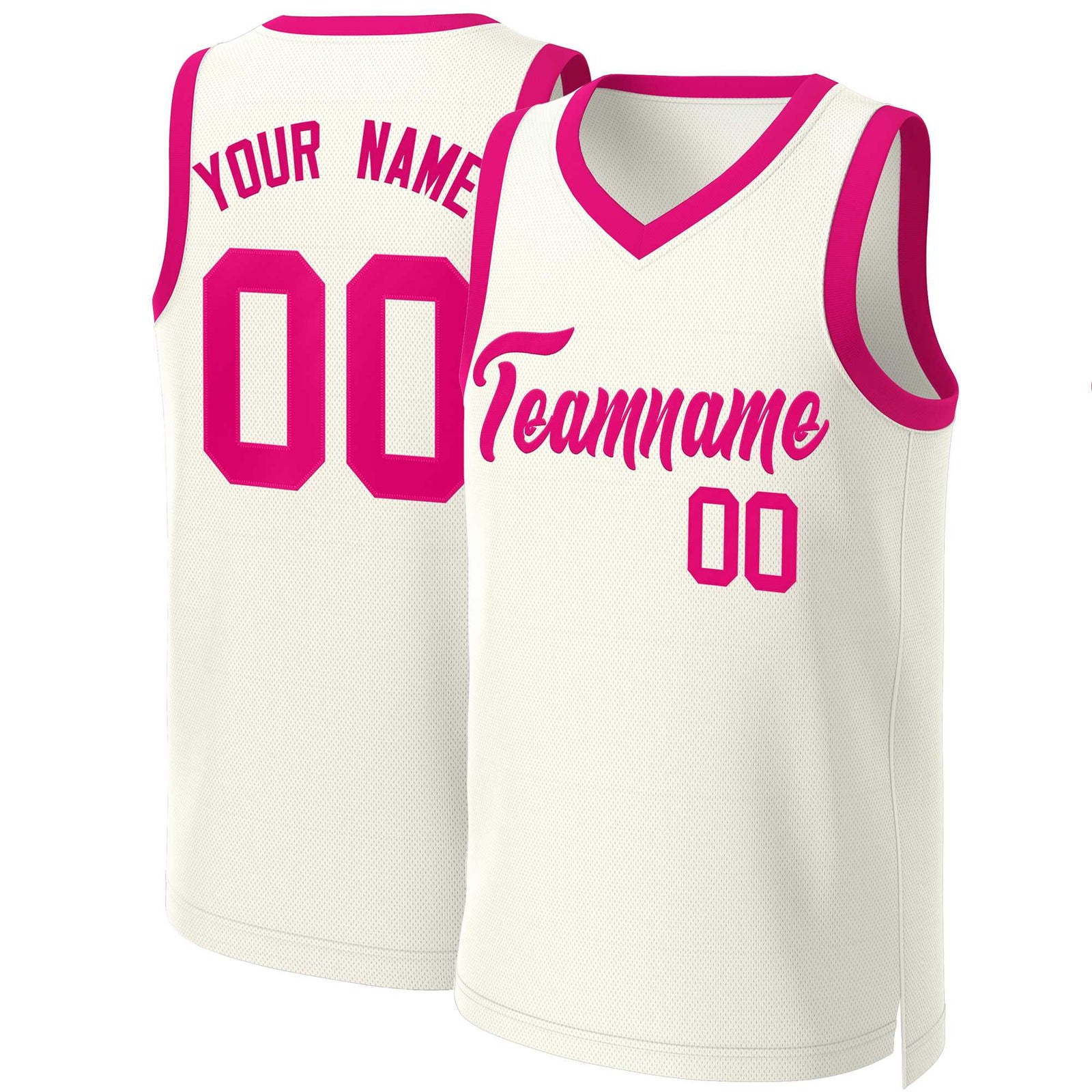 Custom Khaki Pink Classic Tops Basketball Jersey