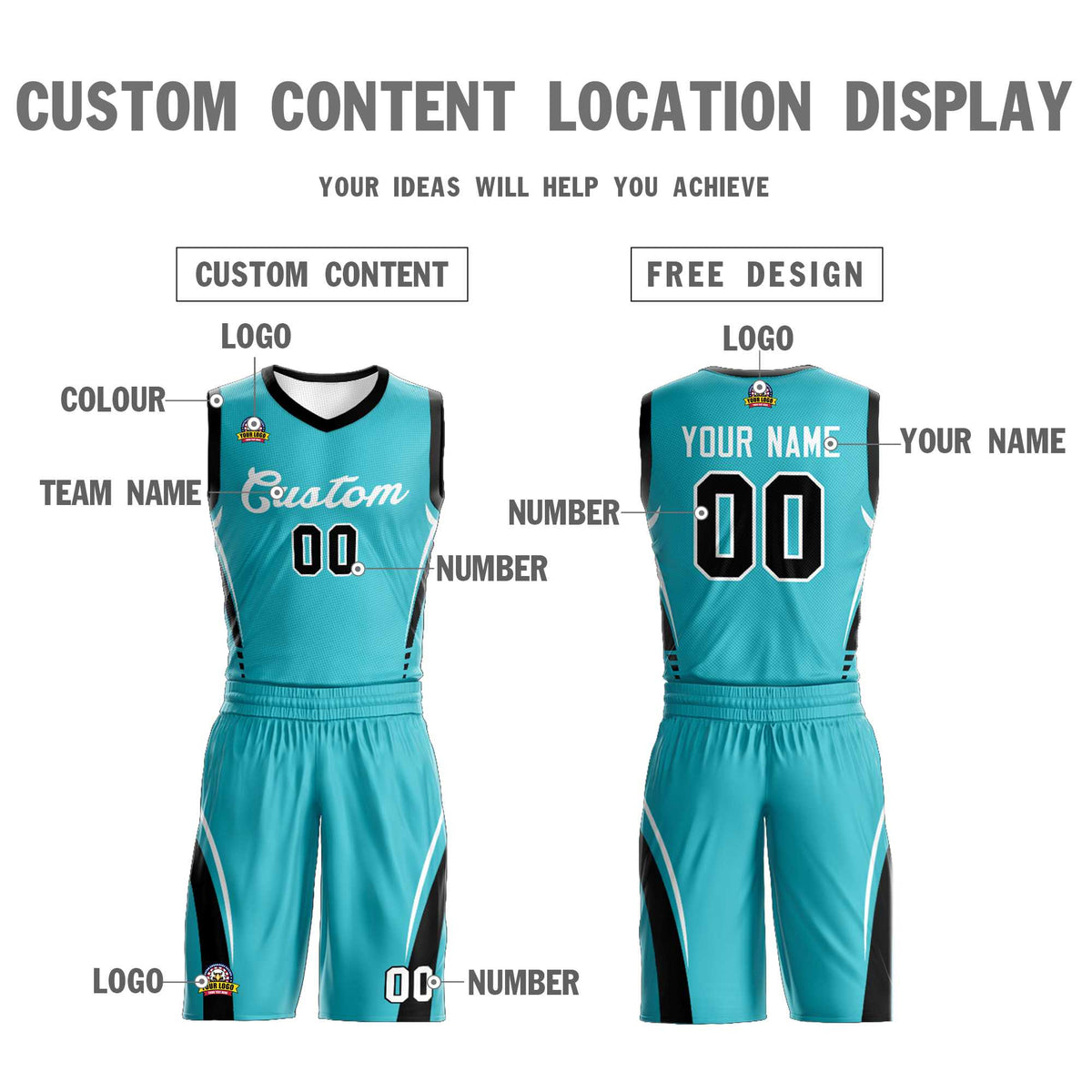 Custom Aqua White Classic Sets Mesh Basketball Jersey