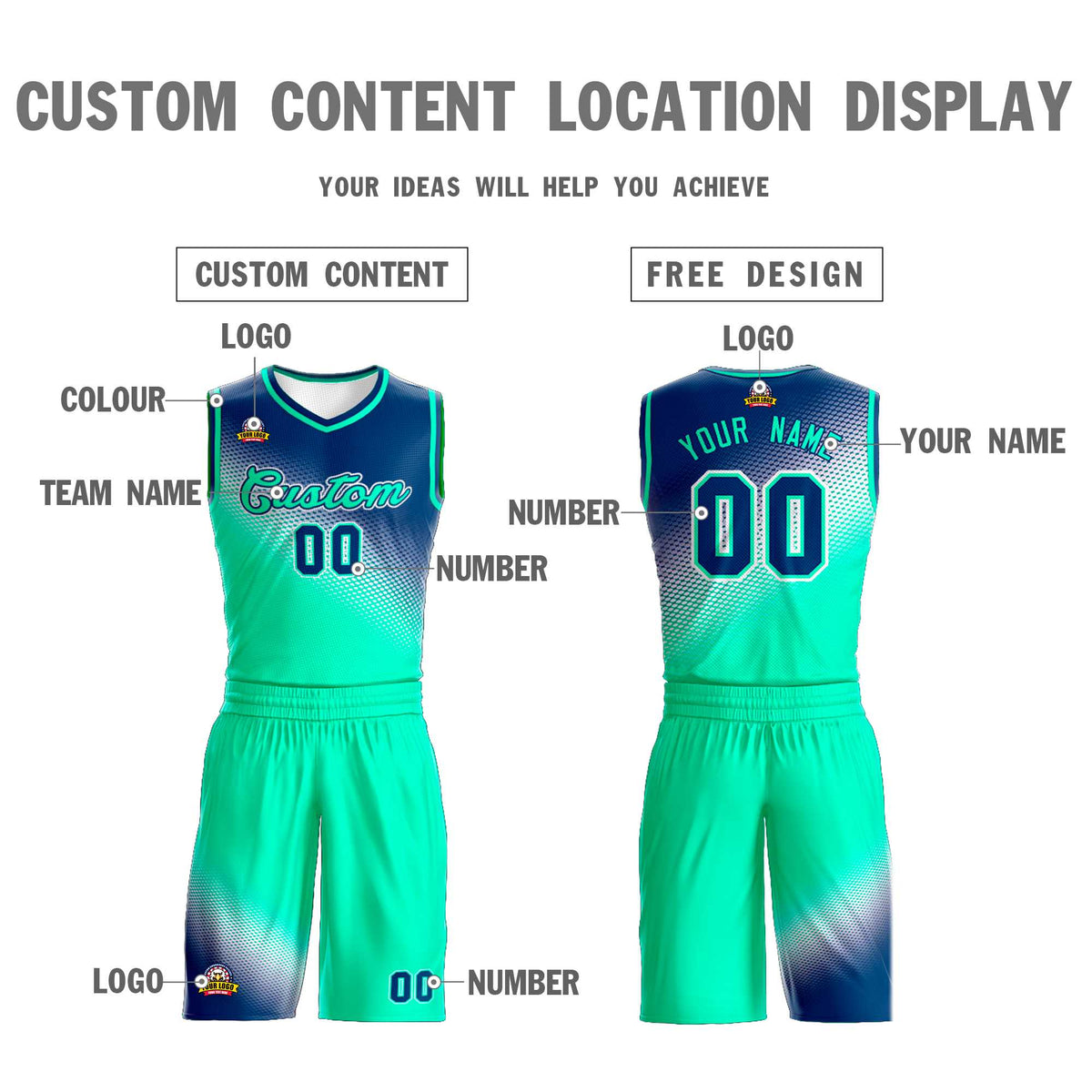 Custom Navy Neon Green Gradient Fashion Sports Uniform Basketball Jersey